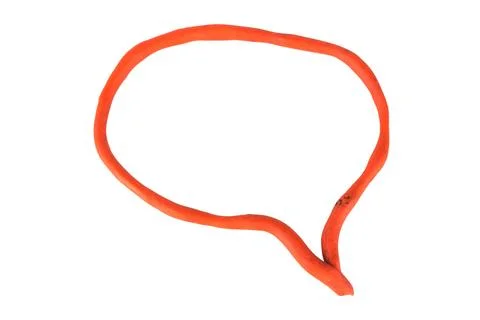 Plasticine orange Message box isolated on white background Stock Photos