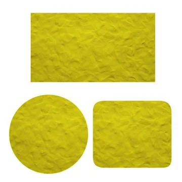 Plasticine set of blank yellow label on white background, isolated Stock Illustration