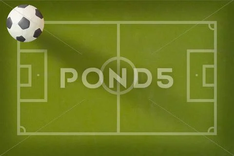 Plasticine soccer football on paper field background Stock Illustration