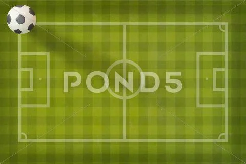 Plasticine soccer football on paper field background Stock Illustration