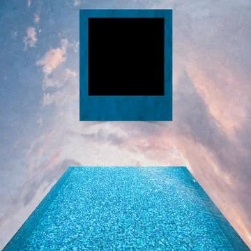 Plasticine stick on sky with pool background Stock Illustration