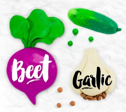 Plasticine vegetables beet Stock Illustration