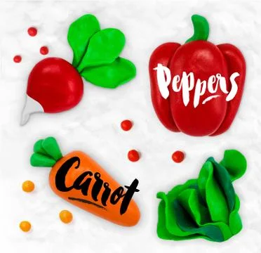 Plasticine vegetables carrot Stock Illustration