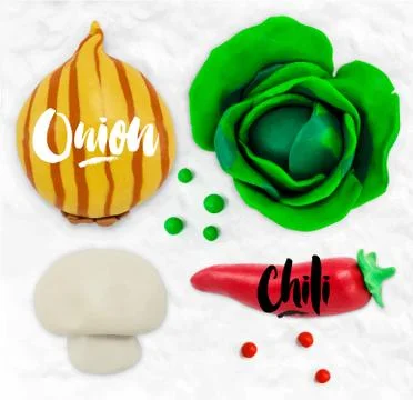 Plasticine vegetables onion Stock Illustration