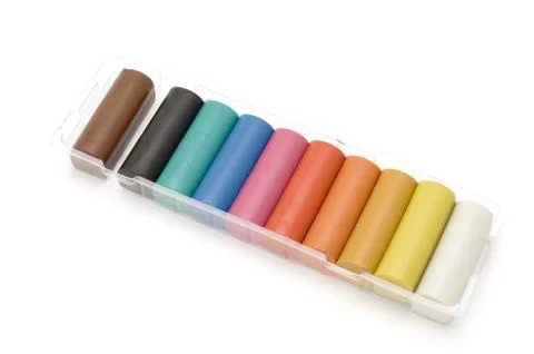Plasticine on white Stock Photos