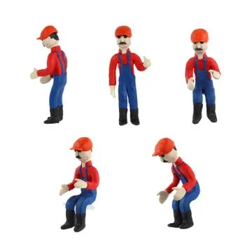 Plasticine worker set Stock Photos