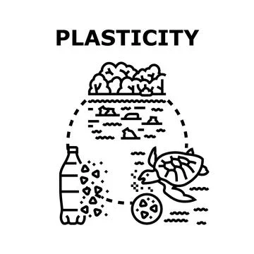 Plasticity concept impacting marine ecosystem and environment Stock Illustration