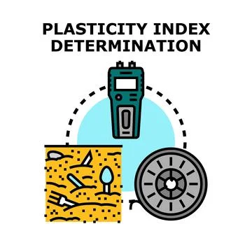 Plasticity index determination, concept for soil analysis Stock Illustration