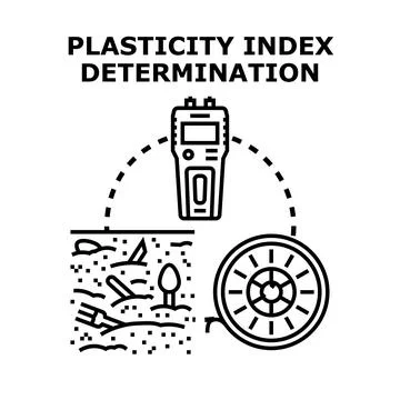 Plasticity index determination, concept for soil analysis Stock Illustration
