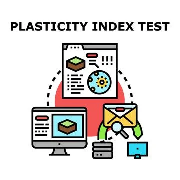 Plasticity index test concept with data analysis Stock Illustration