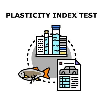Plasticity index test concept illustrating environmental impact and assessmen Stockillustratie