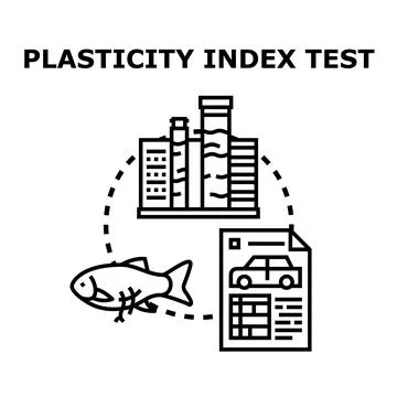 Plasticity index test concept illustrating environmental impact and assessmen Stock Illustration
