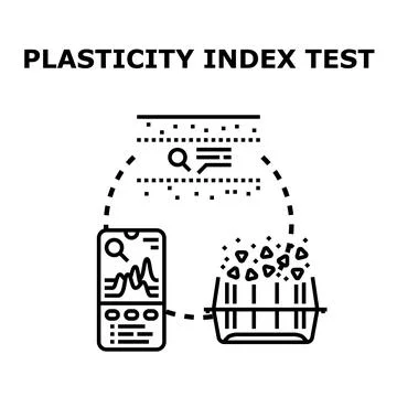 Plasticity index test for engineering and construction analysis Stock Illustration