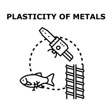 Plasticity of metals icon representing technological process Stock Illustration