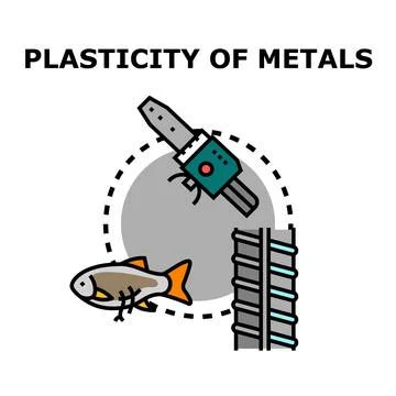 Plasticity of metals icon representing technological process Stock Illustration