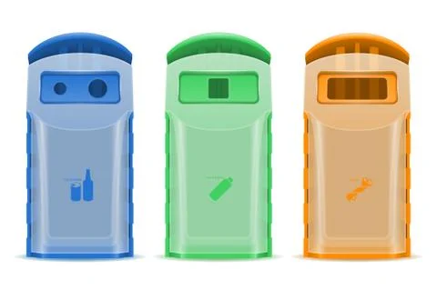 Plastick dumpster waste sorting vector illustration Stock Illustration