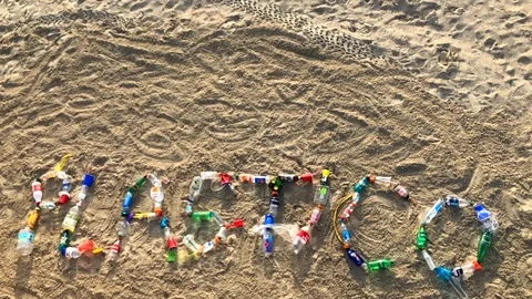 Plastico Message Made from Plastic Bottles Stock Footage 93193049
