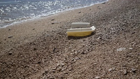 Plastics on the beach Video stock 151965769