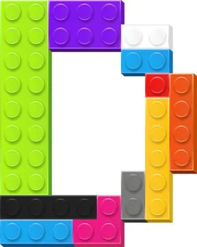 Plastik constructor alphabet letter D Stock Illustration