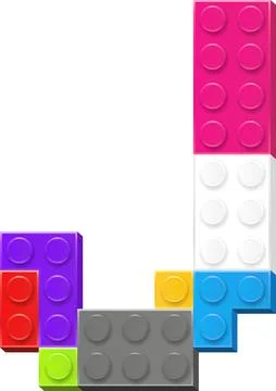 Plastik constructor alphabet letter J Stock Illustration