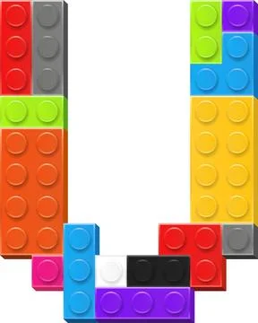 Plastik constructor alphabet letter U Stockillustratie