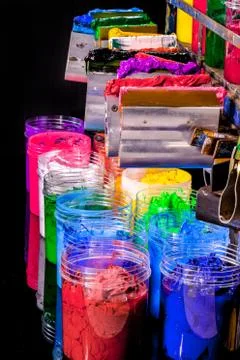 Plastisol ink in store Stock Photos