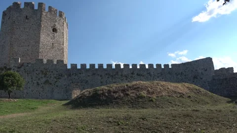 Platamon Castle in Greece Stockbeeldmateriaal 255477358