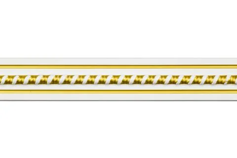 Platband is isolated on a white background. Pattern is gold stripes. Stock Photos