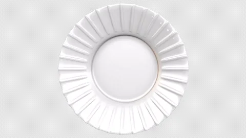 Plate 3D Rotating on a Transparent Background. Seamless Loop. Kitchen Items. 4K Stock-Footage 285161354