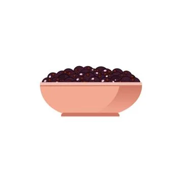 Plate with acai berries Stock Illustration