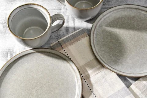 Plate and Cups Stock Photos