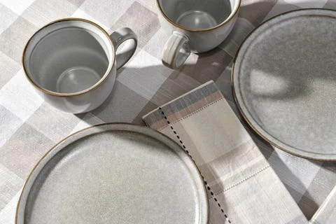Plate and Cups Stock Photos