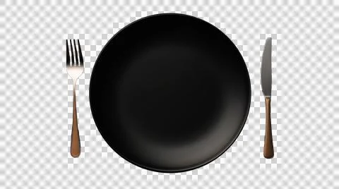 Plate and fork as element in isolated background Stock Photos