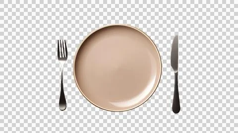 Plate and fork as element in isolated background Stock Photos
