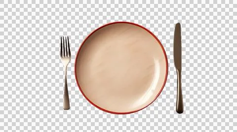 Plate and fork as element in isolated background Stock Photos