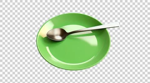 Plate and fork as element in isolated background Stock Photos