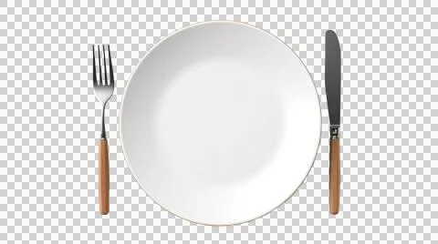 Plate and fork as element in isolated background Stock Photos