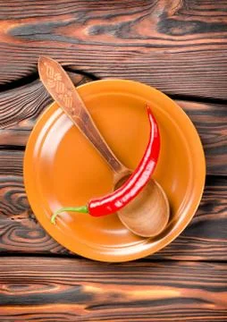 Plate and pepper Stock Photos