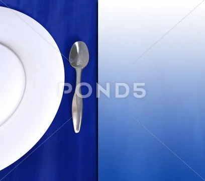 Plate and spoon Stock Illustration
