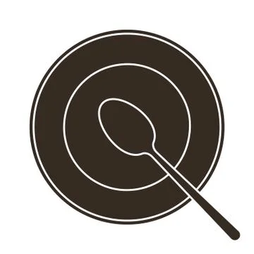 Plate and spoon Stock Illustration