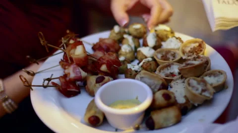 Plate of Appetizers Video stock 51674247