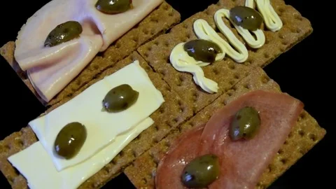 Plate of appetizers Stock Footage 74168491