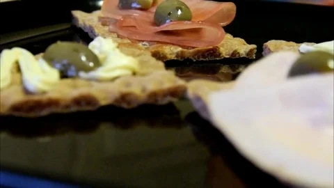 Plate of appetizers Stock Footage 74168575