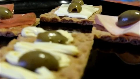 Plate of appetizers Stock Footage 74168600