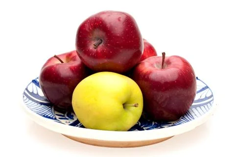 Plate with apples Stock Photos