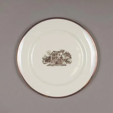 Plate, Architects Tea Set, one of six. Manufacturer: Lenox, Incorporated. Stock Photos