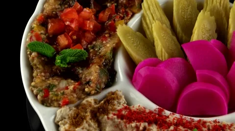 Plate of assorted appetizer, loop Stock Footage 61707276