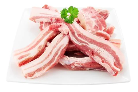 Plate of bacon Stock Photos