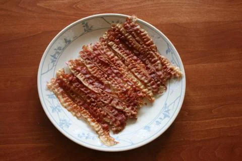 Plate Of Bacon Stock Photos