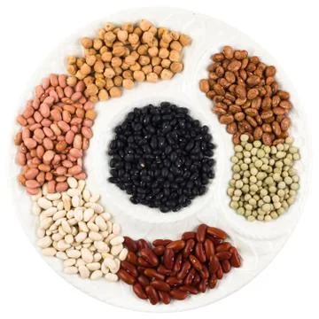 Plate of beans Stock Photos